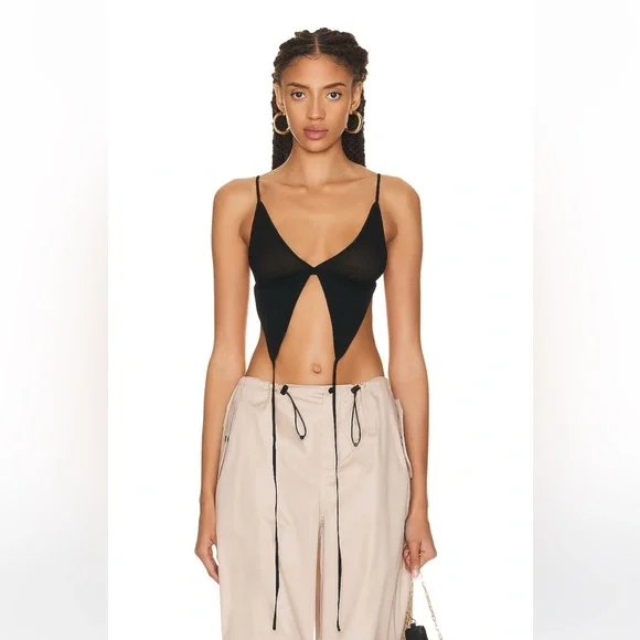 DION LEE Modular Butterfly Mesh black Bra SZ M $390